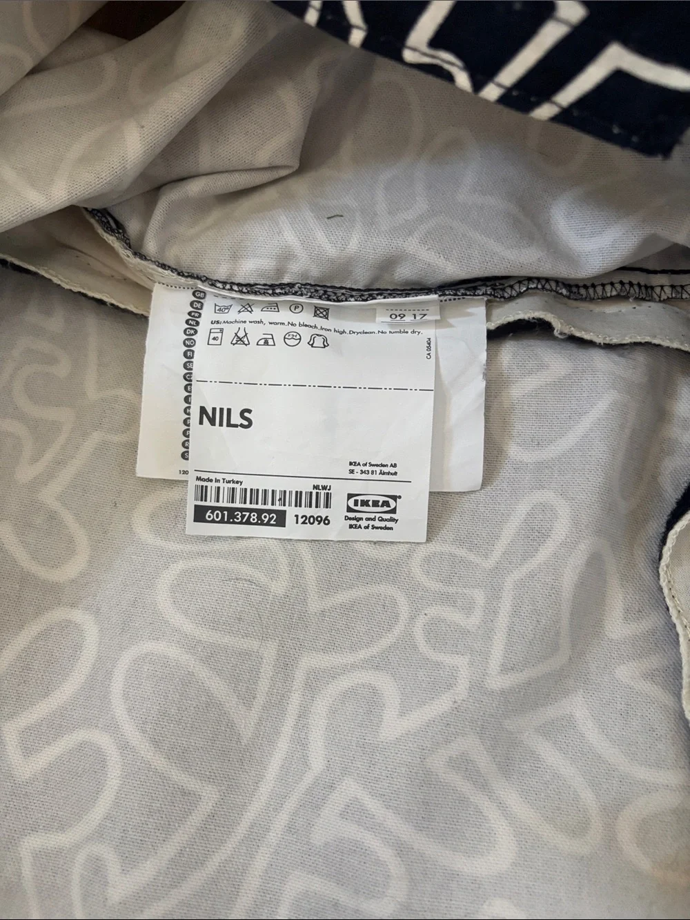 IKEA NILS Black and White Abstract Line Chair Cover